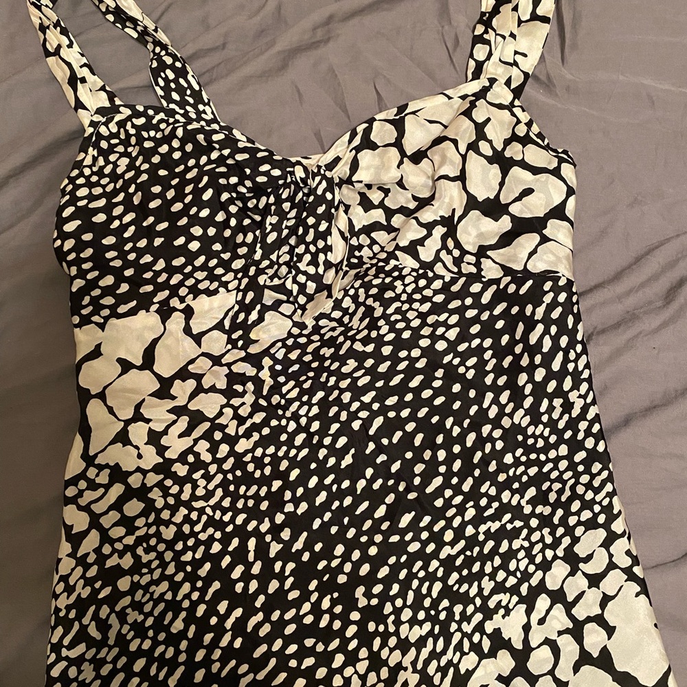 J Crew 100% silk b & w camisole style top.
